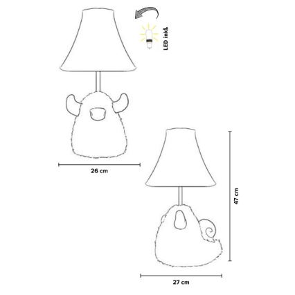 Happy Lamps - LED-Tischleuchte für Kinder HUGO LED/5,4W/230V Bulle