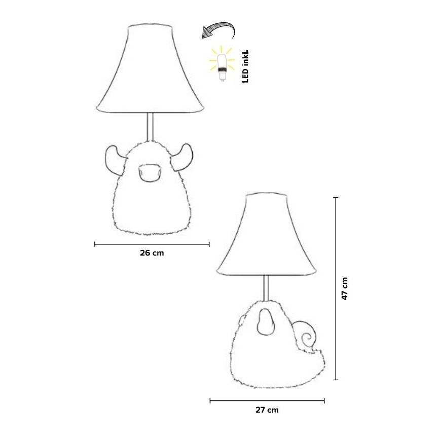 Happy Lamps - LED-Tischleuchte für Kinder HUGO LED/5,4W/230V Bulle