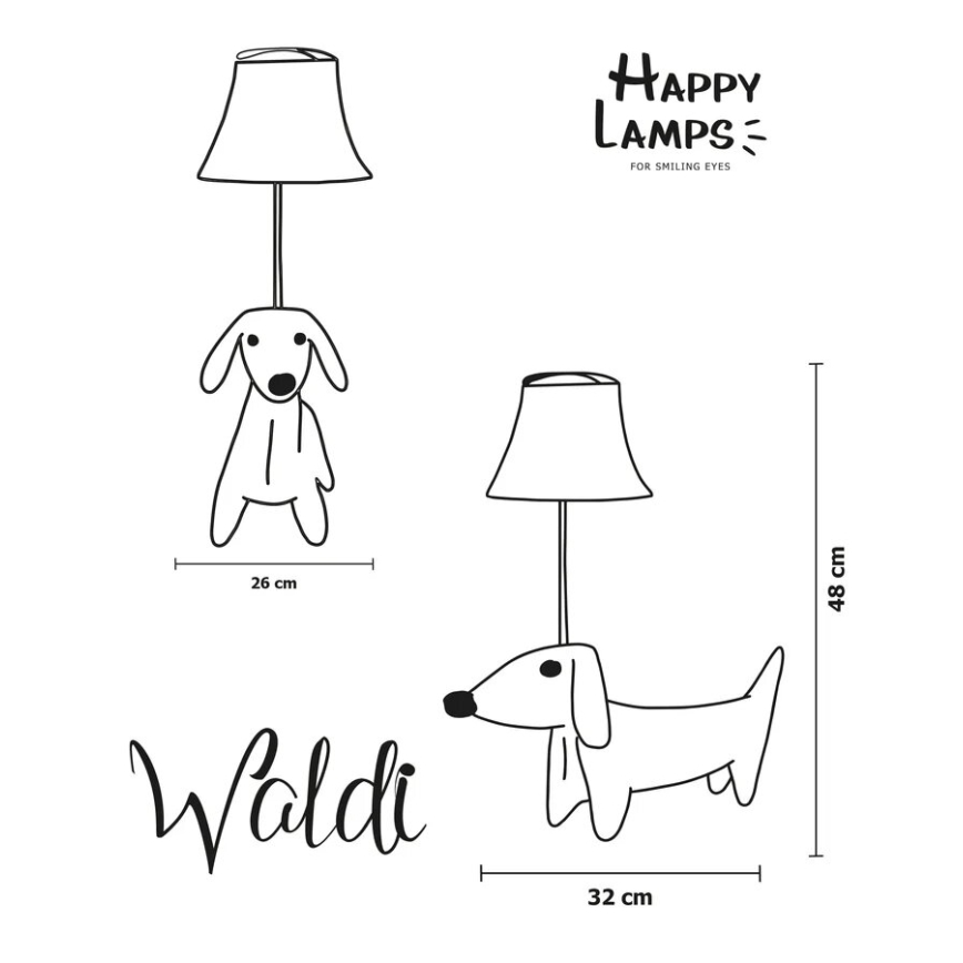 Happy Lamps - LED-Tischleuchte für Kinder WALDI LED/5,4W/230V Dackel