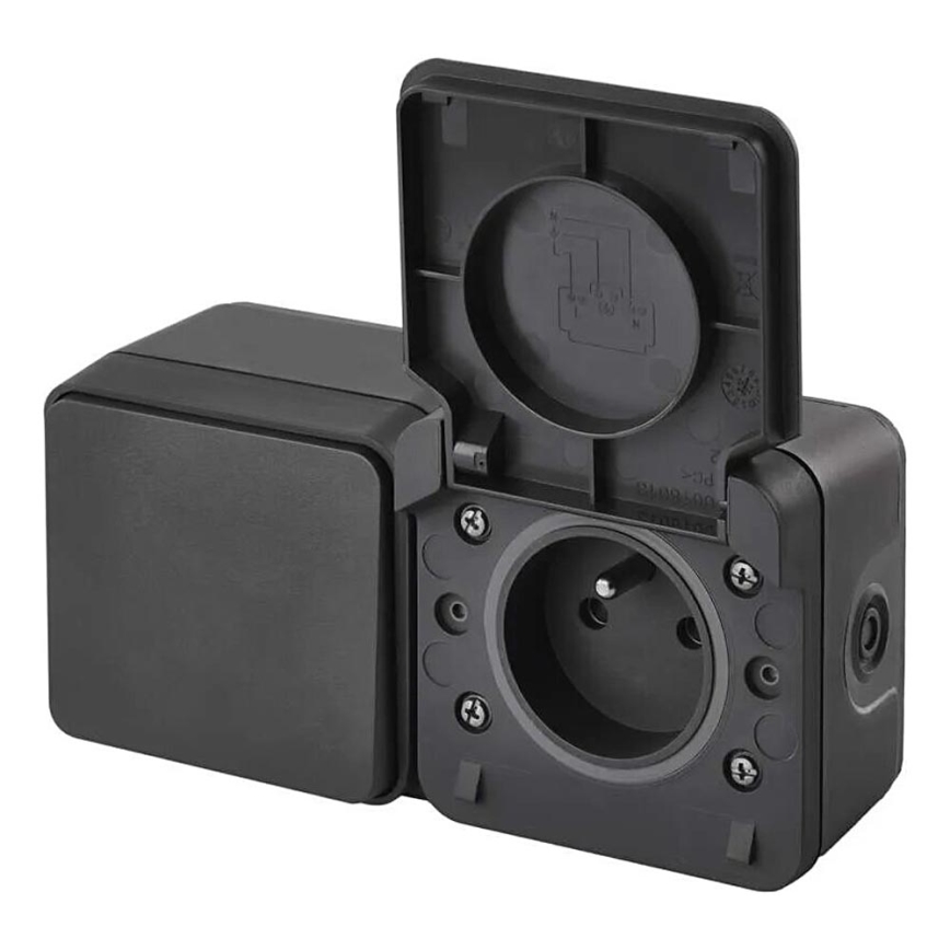 Haushalts-Wechselschalter mit Steckdose 250V/16A IP55