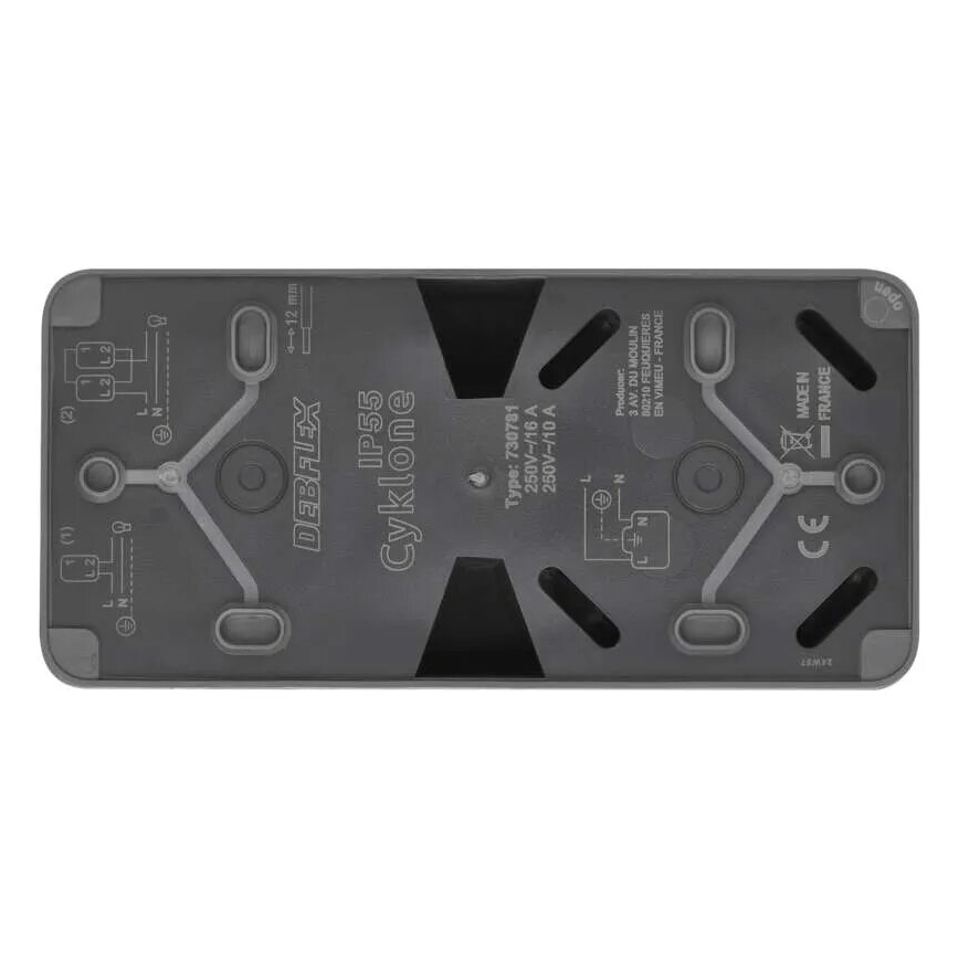 Haushalts-Wechselschalter mit Steckdose 250V/16A IP55