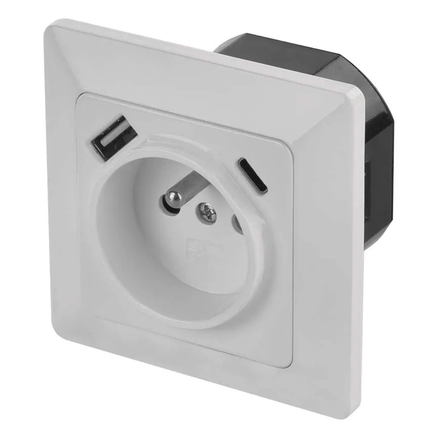 Haushaltssteckdose mit USB-A+USB-C