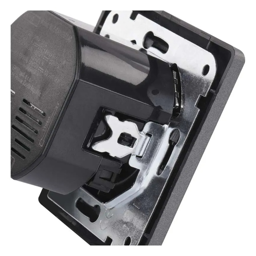 Haushaltssteckdose mit USB‑A‑ und USB‑C‑Anschluss, französischer Typ, 250 V/16 A, anthrazit