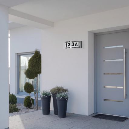 Hausnummer 1xE27/14W/230V IP54