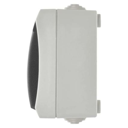Hausschalter-Wechselschalter Nr. 6 mit Steckdose 250V/16A IP44 grau