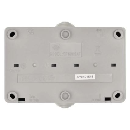 Hausschalter-Wechselschalter Nr. 6 mit Steckdose 250V/16A IP44 grau