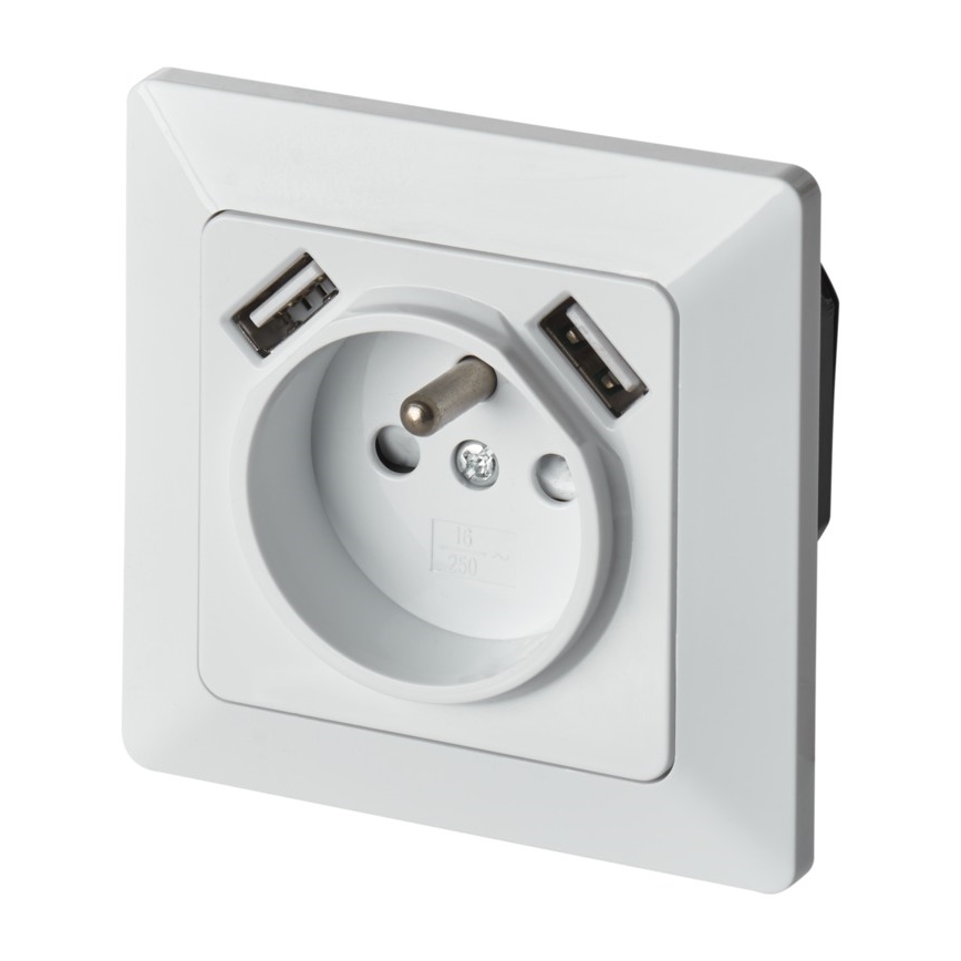 Haussteckdose mit USB FRENCH 250V/16A
