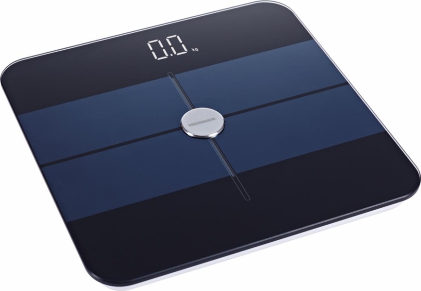 Heinner HBS-BTH180BK - Digitale Personenwaage 2xAAA schwarz/blau