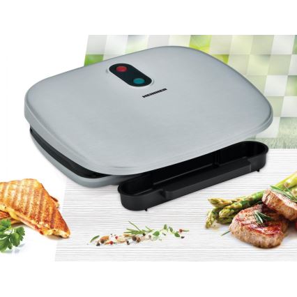Heinner HEG-F1000SL - Kontaktgrill 1000W/230V mattchrom/schwarz