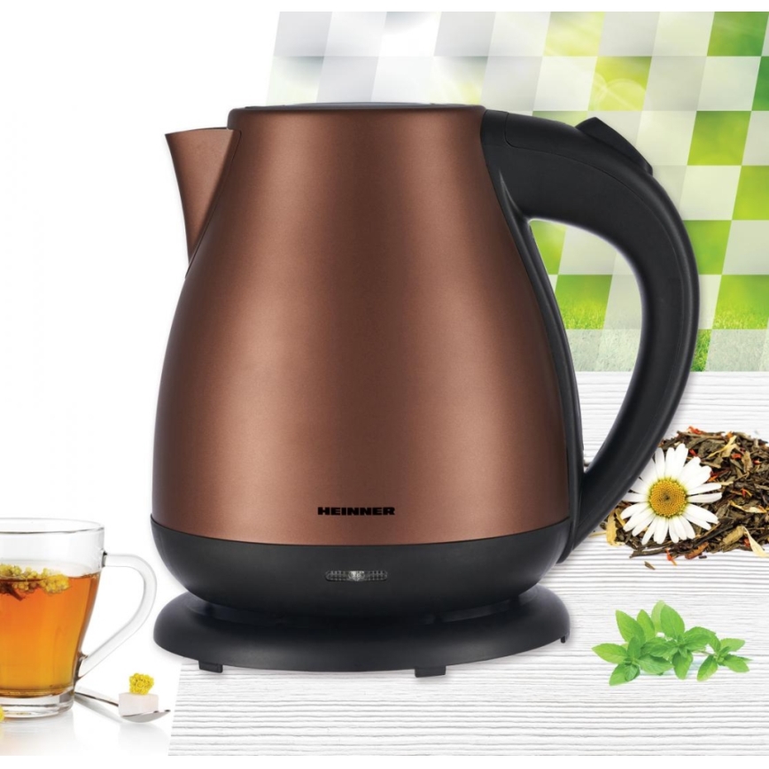 Heinner HEK-17IXC - Elektrischer Wasserkocher 1,7 l, 2200 W / 230 V, kupferfarben
