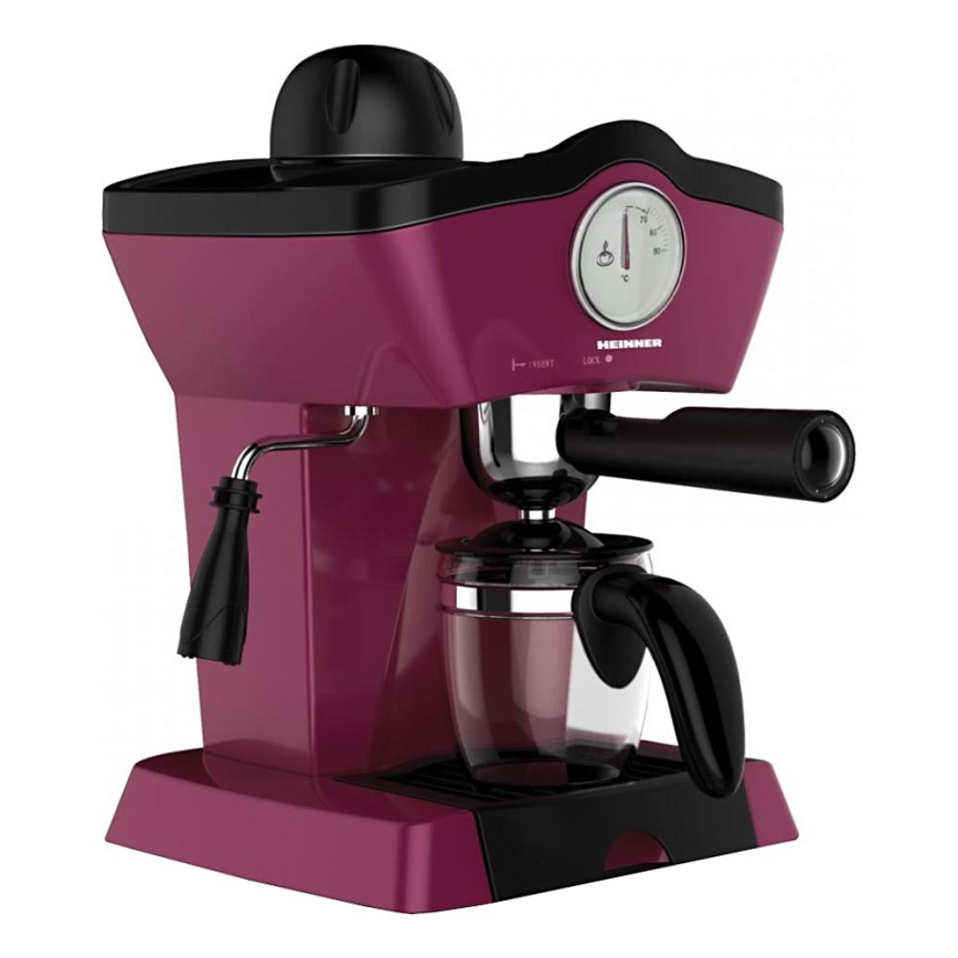 Heinner HEM-200BG - Siebträgermaschine für Espresso 800W/230V lila