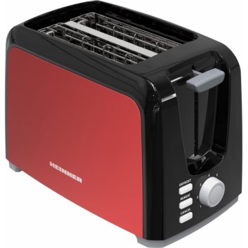 Heinner HTP-700BKRD - Toaster mit zwei Schlitzen 700W/230V rot/mattchrom