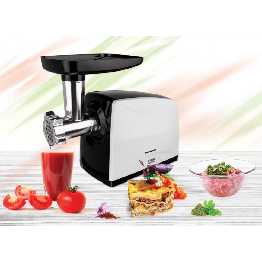 Heinner MG-2100BKWH - Fleischwolf 2100W/230V schwarz/weiß