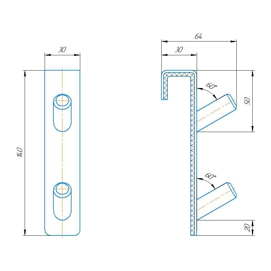 Heizkörperhaken INOX Edelstahl/Anthrazit