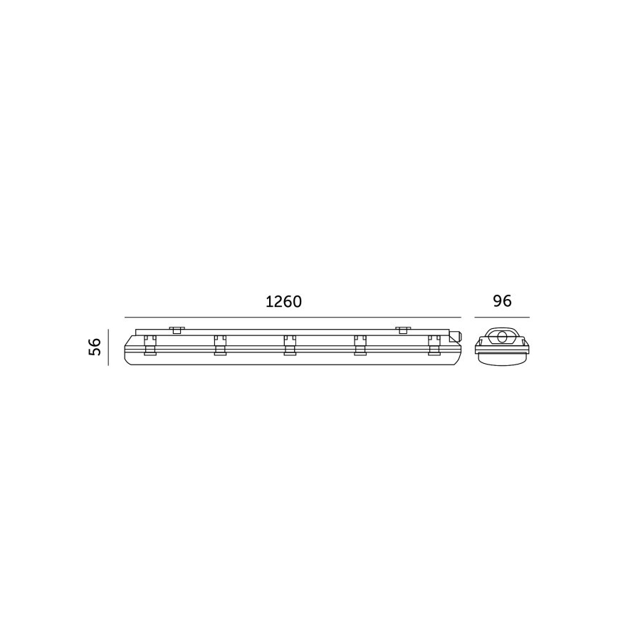 HERMES T8 2xG13/18W/230V IP65 Technisches Leuchtmittel
