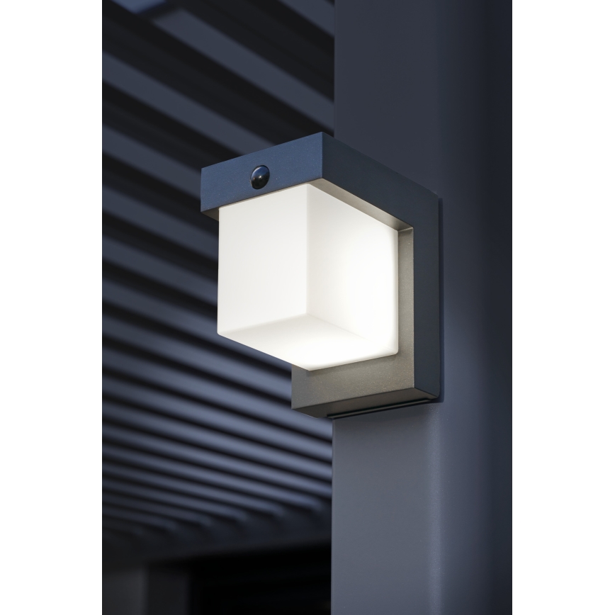 Hesperide - LED-Solar-Wandleuchte mit Bewegungs- und Dämmerungssensor MULTY LED/3,7V 2600 mAh IP65 Anthrazit