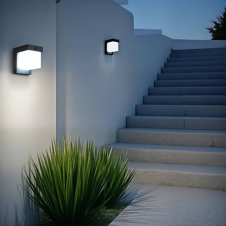 Hesperide - LED-Solar-Wandleuchte mit Bewegungs- und Dämmerungssensor MULTY LED/3,7V 2600 mAh IP65 Anthrazit