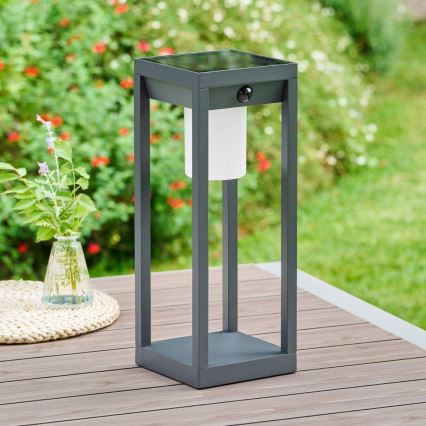 Hesperide - LED-Solarlaterne mit Bewegungsmelder PIKY LED/3,7 V 2600 mAh 40 cm IP65 anthrazit