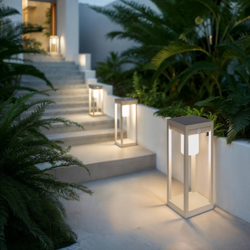 Hesperide - LED-Solarlaterne mit Bewegungssensor PIKY LED/3,7V 2600 mAh 40 cm IP65 beige