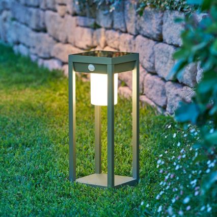 Hesperide - LED Solarleuchte mit Bewegungsmelder PIKY LED/3,7V 2600 mAh 40 cm IP65 grün
