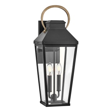 Hinkley - Außenwandleuchte DAWSON L 2xE14/40W/230V IP44 schwarz