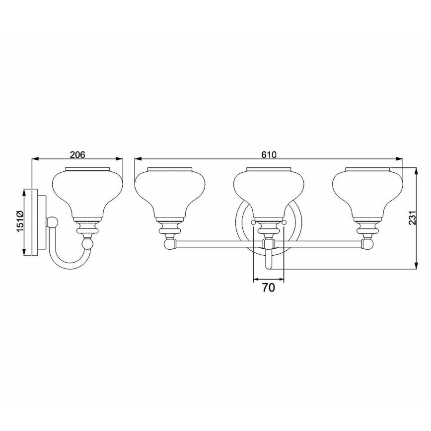 Hinkley - LED-Wandleuchte für Badezimmer AINSLEY 3xG9/3W/230V IP44