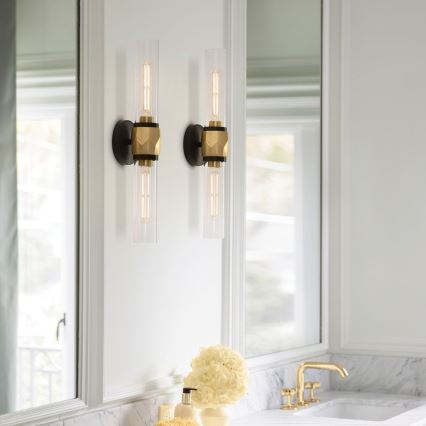 Hinkley - Badezimmer-Wandleuchte ELLISON 2xE27/40W/230V IP44 golden