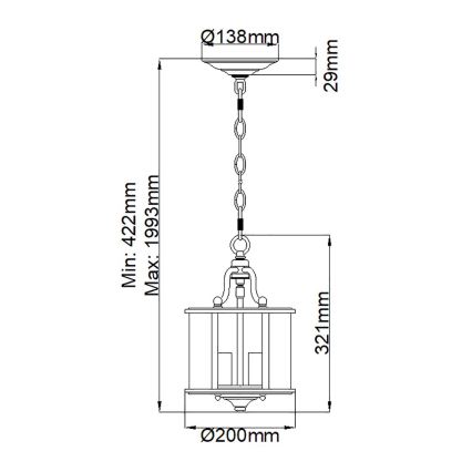 Hinkley - Kronleuchter mit Kettenaufhängung GENTRY 3xE14/60W/230V polierter Chrom