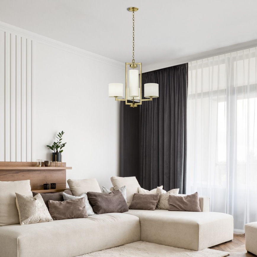 Hinkley - Ketten-Kronleuchter HAMPTON 4xE27/60W/230V goldfarben
