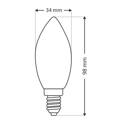 Hochleistungs-Glühlampe C35 E14/40W/230V 2700K