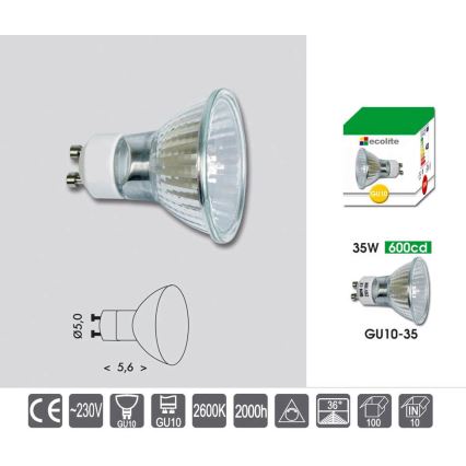 Hochleistungs-Halogenglühlampe GU10/35W/230V