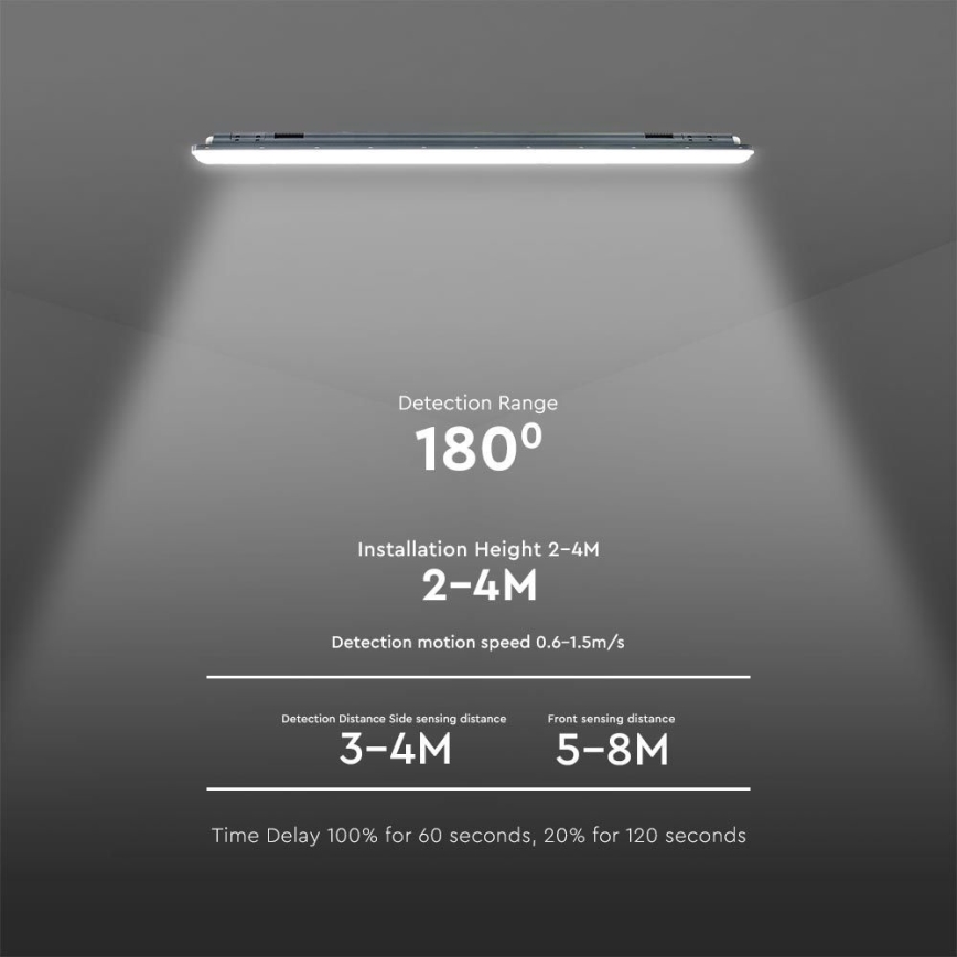 Hochleistungs-LED-Leuchtstofflampe mit Sensor  X-SERIES LED/36W/230V 6500K 120 cm IP65