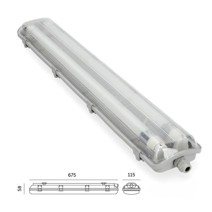 Hochleistungs-LED-Leuchtstofflampe T8 2xG13/9W/230V 4000K IP65 67,5 cm