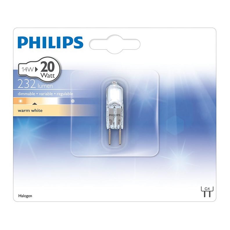Hochleistungsglühlampe Philips HALOGEN G4/14W/12V 2900K