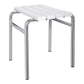 Hocker 44x45 cm silber/weiß