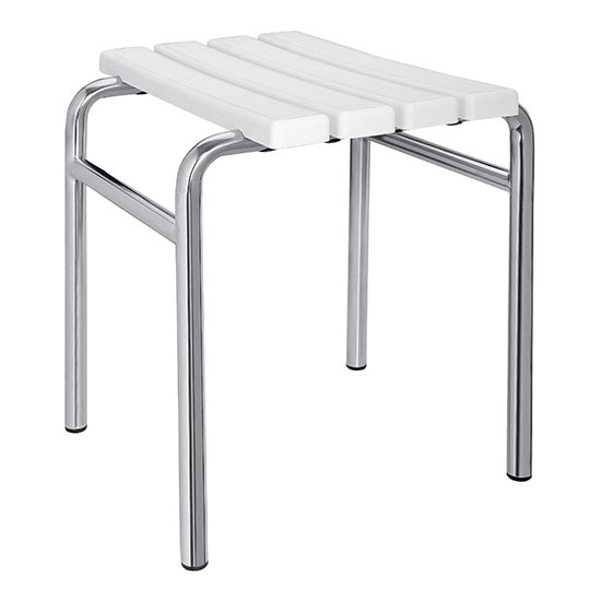 Hocker 44x45 cm silber/weiß