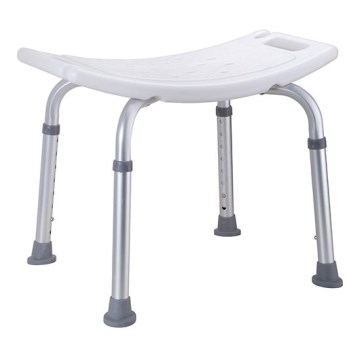 Hocker 51x39 cm silber/weiß