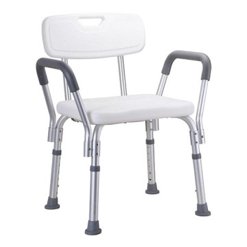 Hocker 56x66 cm silber/weiß
