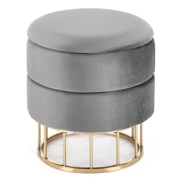 Hocker MINTY Ø 37 cm grau/gold