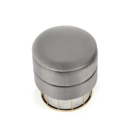 Hocker MINTY Ø 37 cm grau/gold