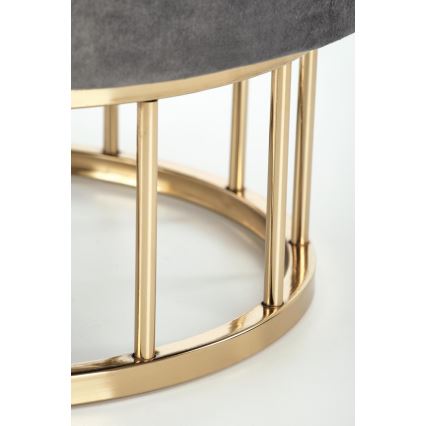 Hocker MINTY Ø 37 cm grau/gold