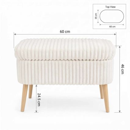 Hocker MOLIS 35x60 cm, weiß