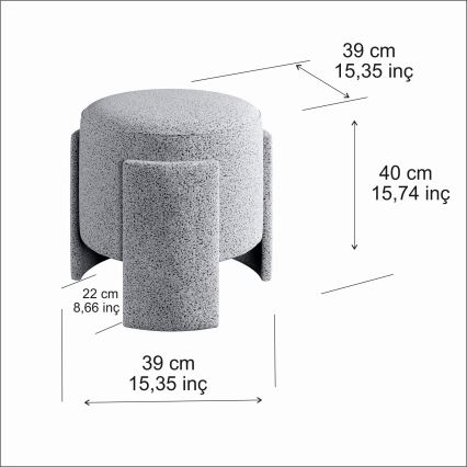 Hocker ROCKET Ø 39 cm grau