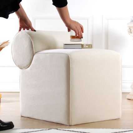 Hocker TIKI 47x45 cm cremefarben