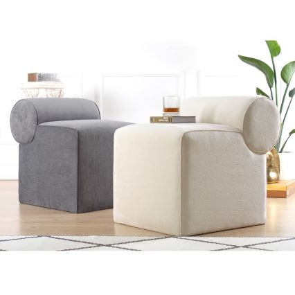 Hocker TIKI 47x45 cm cremefarben