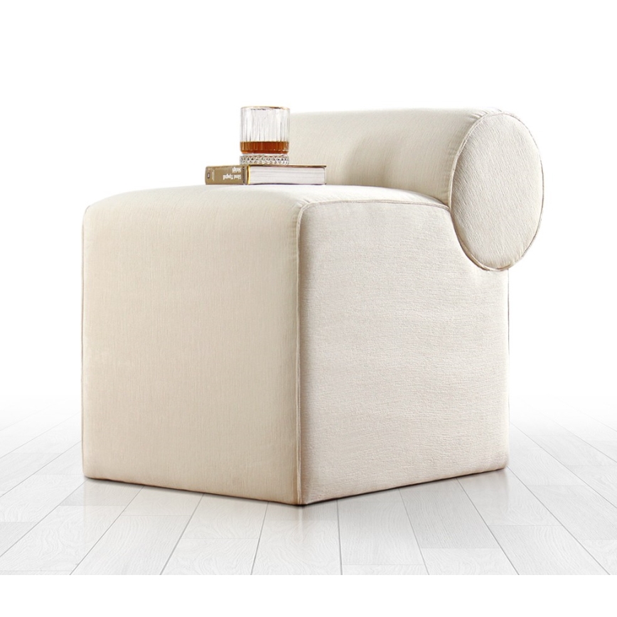 Hocker TIKI 47x45 cm cremefarben