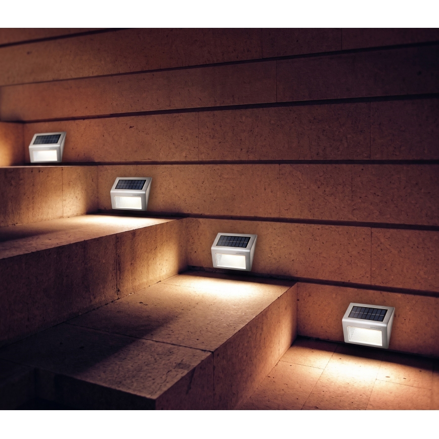 HÖFFTECH - 2er-Set LED-Solar-Wandleuchte, 1,2 V, 400 mAh, IP44