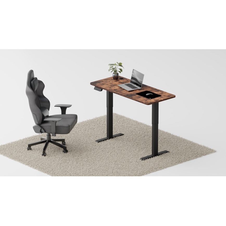 Höhenverstellbarer Schreibtisch LEVANO 140x60 cm Holz/schwarz