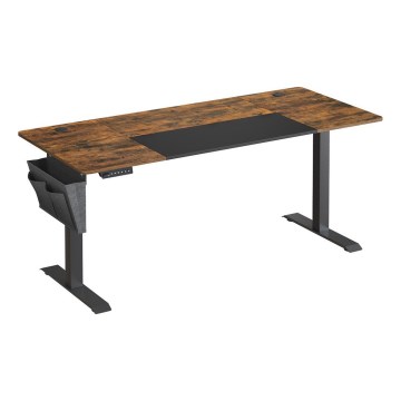 Höhenverstellbarer Schreibtisch SOLEA-X, braun/schwarz