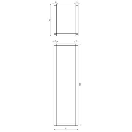 Holz-Metallständer 100x30 cm schwarz